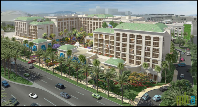 Rendering of New Planned 8 Story Hotel in Anaheim Resort